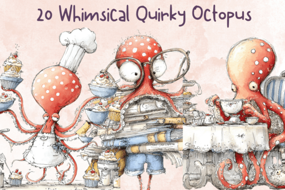 Download Whimsical Quirky Octopus Clipart - Octopus clipart Collection