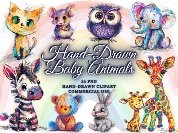 Download Hand-drawn Cute Animals Sublimation Png - Sublimation png Collection