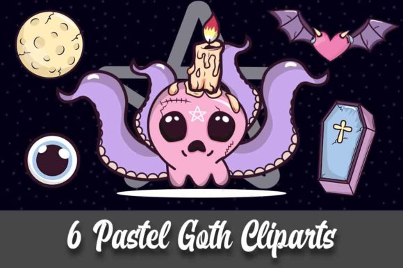 Download Kawaii Pastel Goth Skull Octopus Clipart - Octopus clipart Collection
