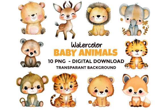 Download Baby Safari Animals Sublimation PNG - Sublimation png Collection