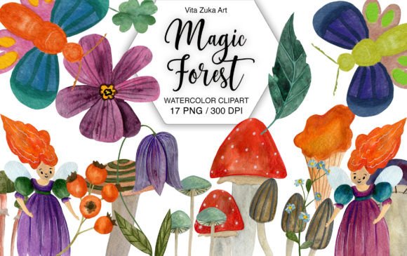 Download Watercolor Magic Forest Clipart - Forest clipart Collection